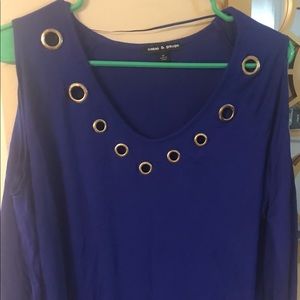 Royal blue comfy stretch fit blouse